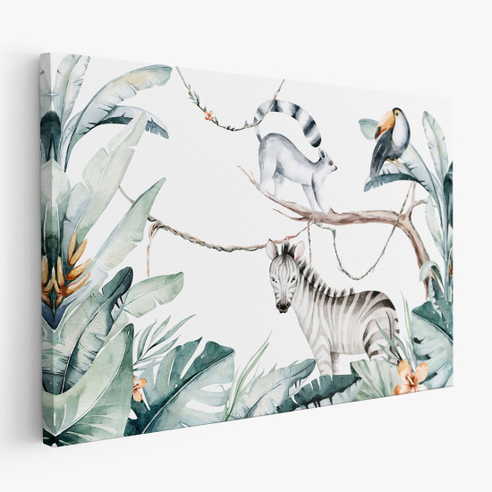 Cuadro en Lienzo para niños - Infantil - Animales de la Selva
