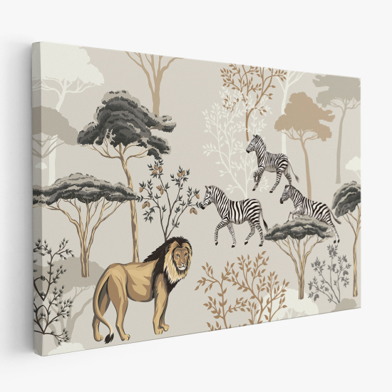 Cuadro en Lienzo para niños - Infantil - Animales de la Selva