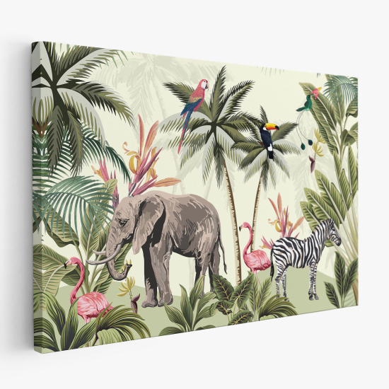 Cuadro en Lienzo para niños - Infantil - Animales de la Selva