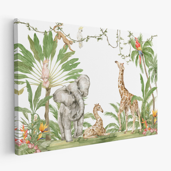 Cuadro en Lienzo para niños - Infantil - Animales de la Selva