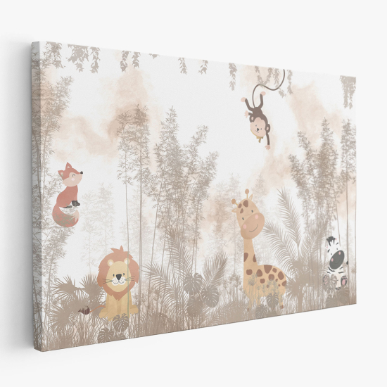 Cuadro en Lienzo para niños - Infantil - Animales de la Selva