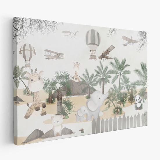 Cuadro en Lienzo para niños - Infantil - Animales de la Selva