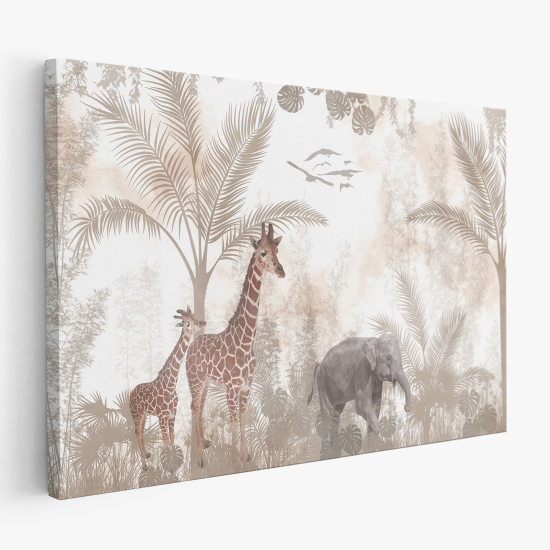 Cuadro en Lienzo para niños - Infantil - Animales de la Selva