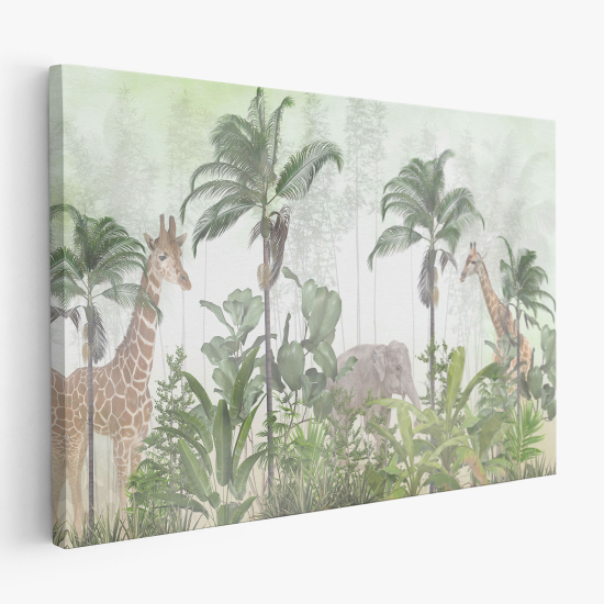 Cuadro en Lienzo para niños - Infantil - Animales de la Selva