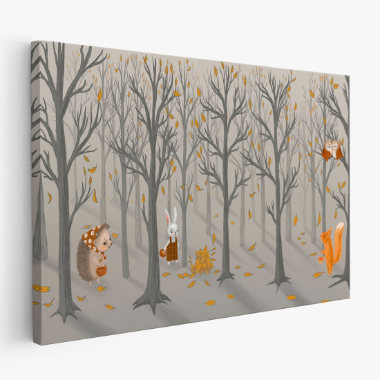 Cuadro en Lienzo para niños - Infantil - Animales del Bosque