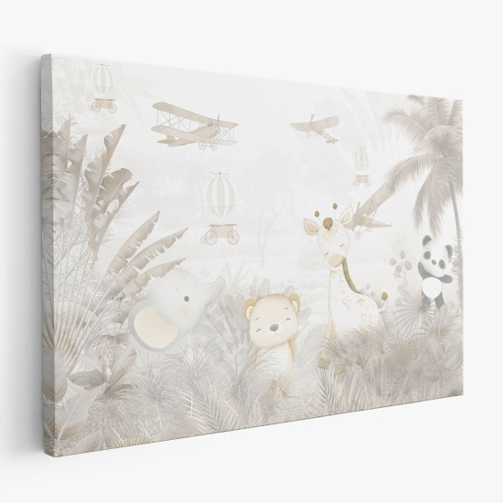 Cuadro en Lienzo para niños - Infantil - Aviones Animales