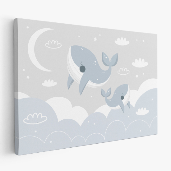 Cuadro en Lienzo para niños - Infantil - Ballenas