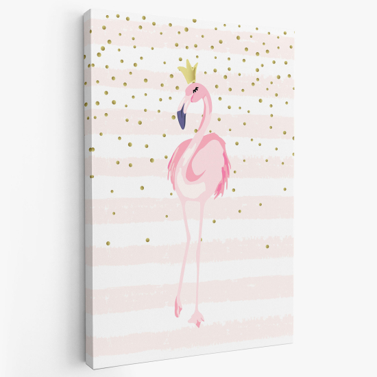 Cuadro en Lienzo para niños - Infantil - Flamenco Rosa