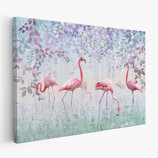Cuadro en Lienzo para niños - Infantil - Flamencos Rosados