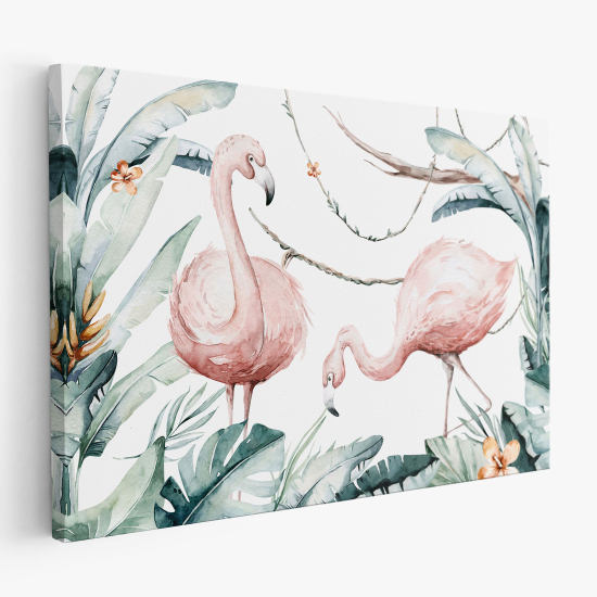 Cuadro en Lienzo para niños - Infantil - Flamencos Rosados
