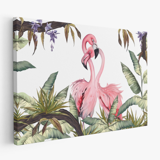 Cuadro en Lienzo para niños - Infantil - Flamencos Rosados