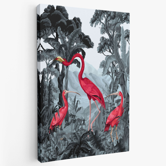 Cuadro en Lienzo para niños - Infantil - Flamencos Rosados