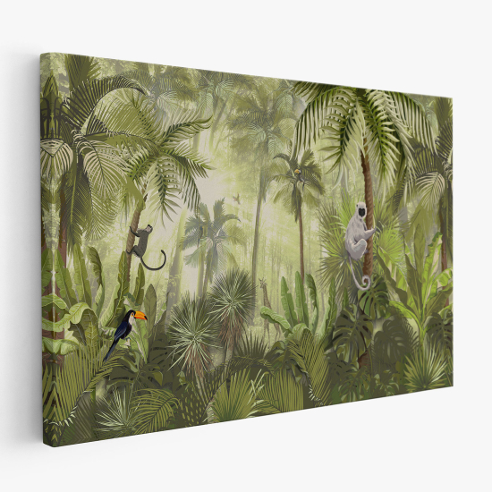 Cuadro en Lienzo para niños - Infantil - Selva Tropical