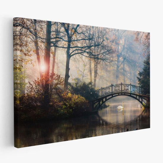 Cuadro en Lienzo - Puente de arco en el bosque