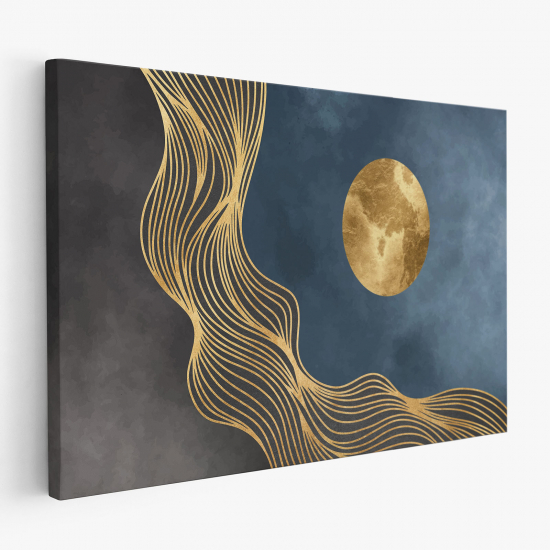 Cuadro en Lienzo - Sol abstracto dorado