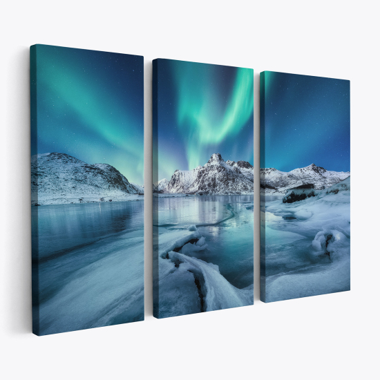 Cuadro tríptico - Auroras boreales