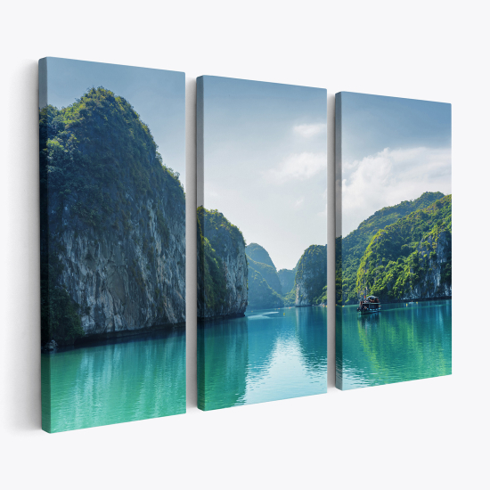 Cuadro tríptico - Bahía de Ha Long Vietnam