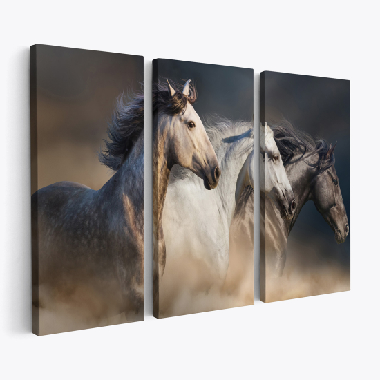 Cuadro tríptico - Caballos