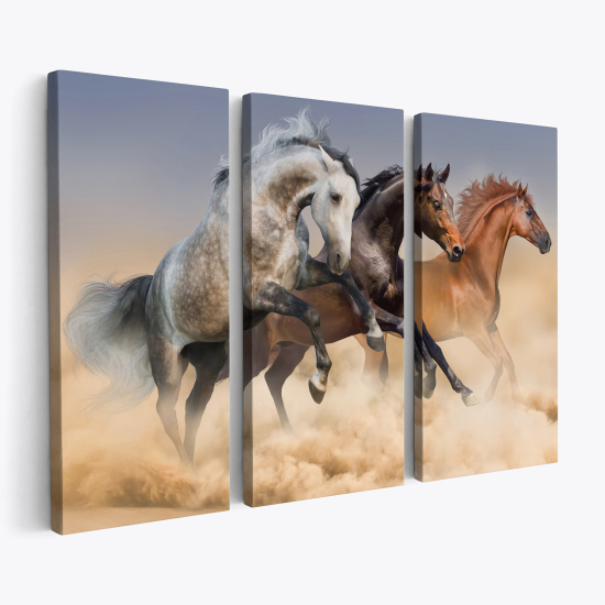 Cuadro tríptico - Caballos