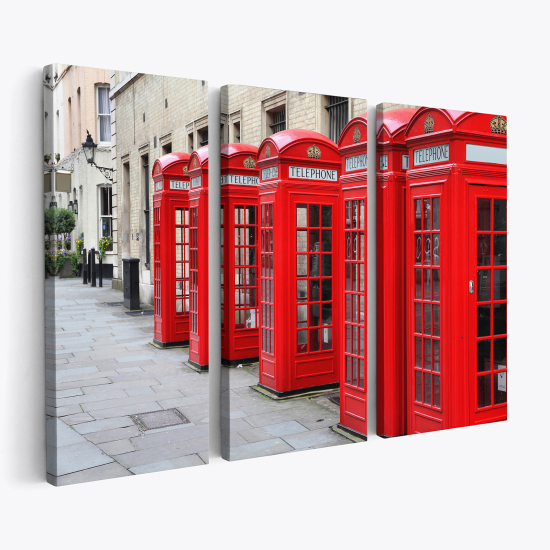 Cuadro tríptico - Cabinas telefónicas de Londres