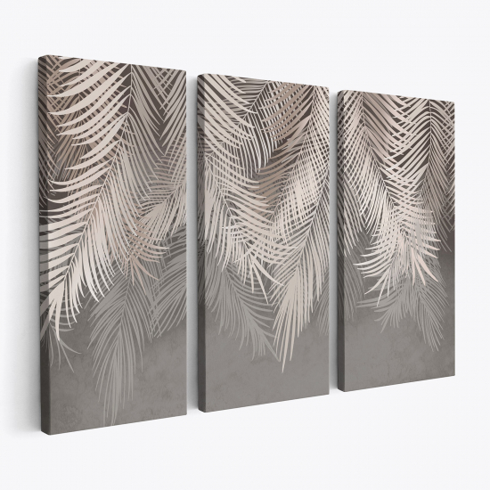 Cuadro tríptico - Hojas de palmera