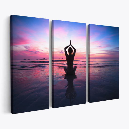Cuadro tríptico - Mujer Zen yoga