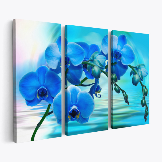 Cuadro tríptico - Orquídeas azules