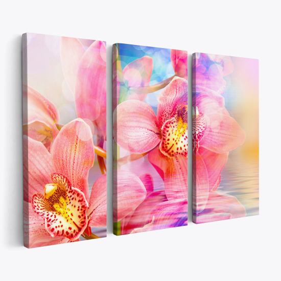 Cuadro tríptico - Orquídeas coloridas