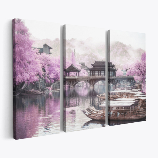 Cuadro tríptico - Paisaje Japonés