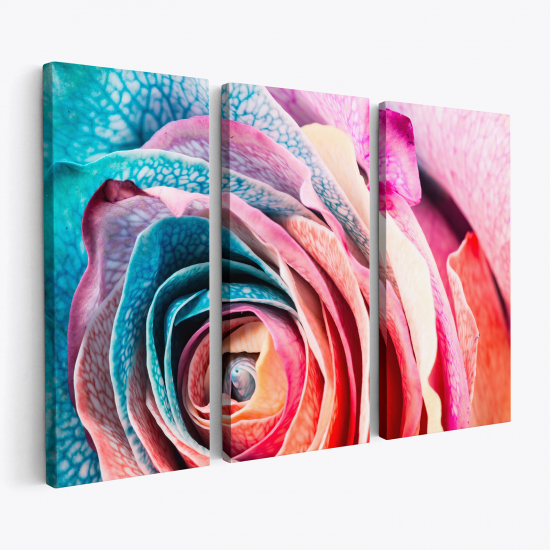 Cuadro tríptico - Rosa colorido