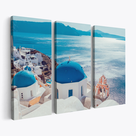 Cuadro tríptico - Santorini