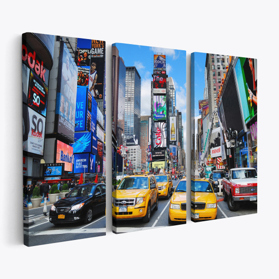 Cuadro tríptico - Taxis de Nueva York