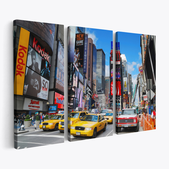 Cuadro tríptico - Taxis de Nueva York