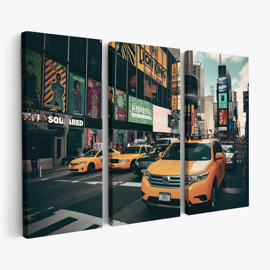 Cuadro tríptico - Taxis de Nueva York