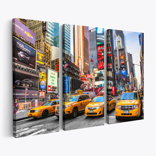 Cuadro tríptico - Taxis de Nueva York