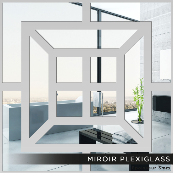 Espejo acrílico plexiglás - Cuadrado diseño