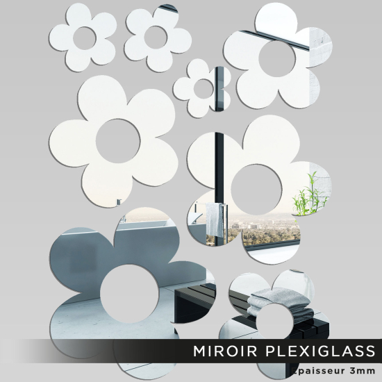 Espejo acrílico plexiglás - Flores