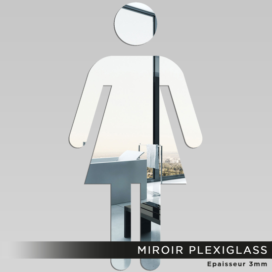 Espejo acrílico plexiglás - WC mujeres