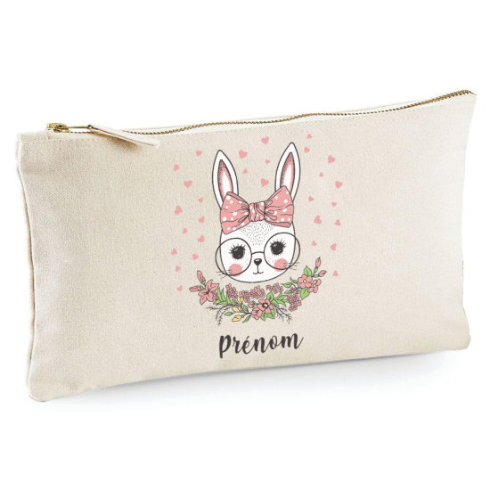 Estuche / Bolsa - Conejo floreado