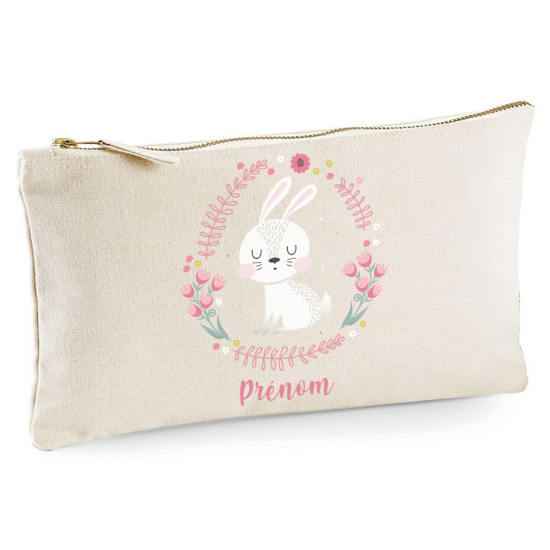 Estuche / Bolsa - Conejo floreado