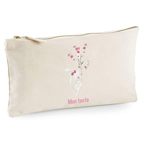 Estuche / Bolsa - Conejo floreado