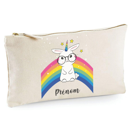 Estuche / Bolsa - Conejo unicornio arcoíris