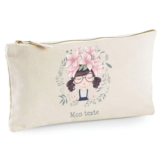 Estuche / Bolsa - Niña pequeña flores