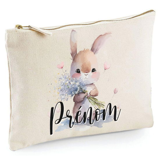 Estuche / Bolsa - Nombre Conejo Flores