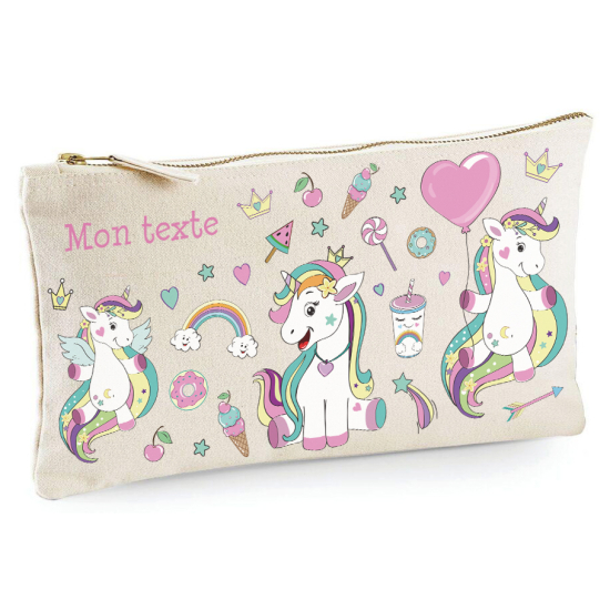 Estuche / Bolsa - Unicornios arcoíris