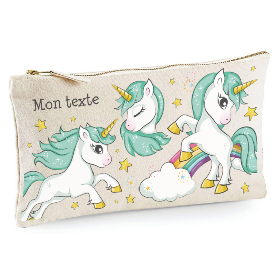Estuche / Bolsa - Unicornios arcoíris