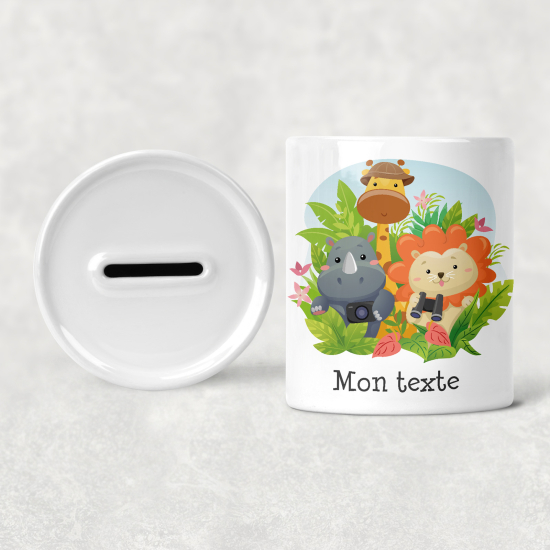 Hucha para niños personalizada - Infantil - Animales de la Selva