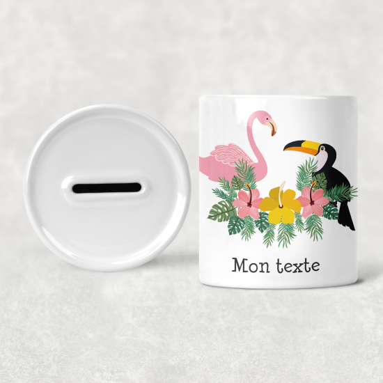 Hucha para niños personalizada - Infantil - Aves Tropicales
