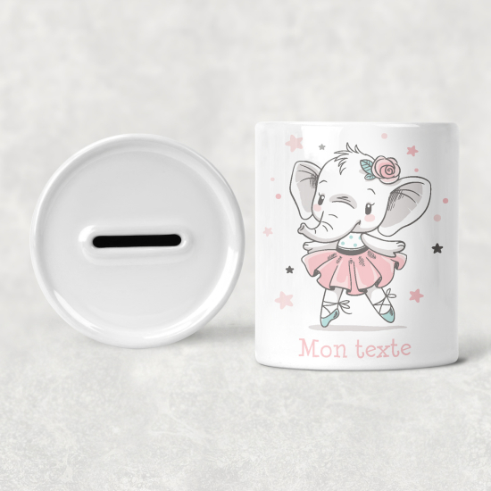 Hucha para niños personalizada - Infantil - Bailarina Elefante