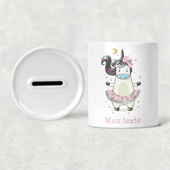 Hucha para niños personalizada - Infantil - Bailarina Unicornio